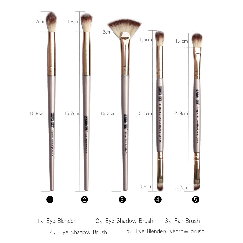 5Pcs Double-ended Eyeshadow Brush Set