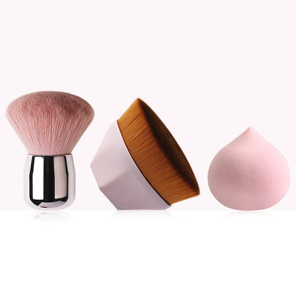 3Pcs Foundation Blush Brush with Sponge Set