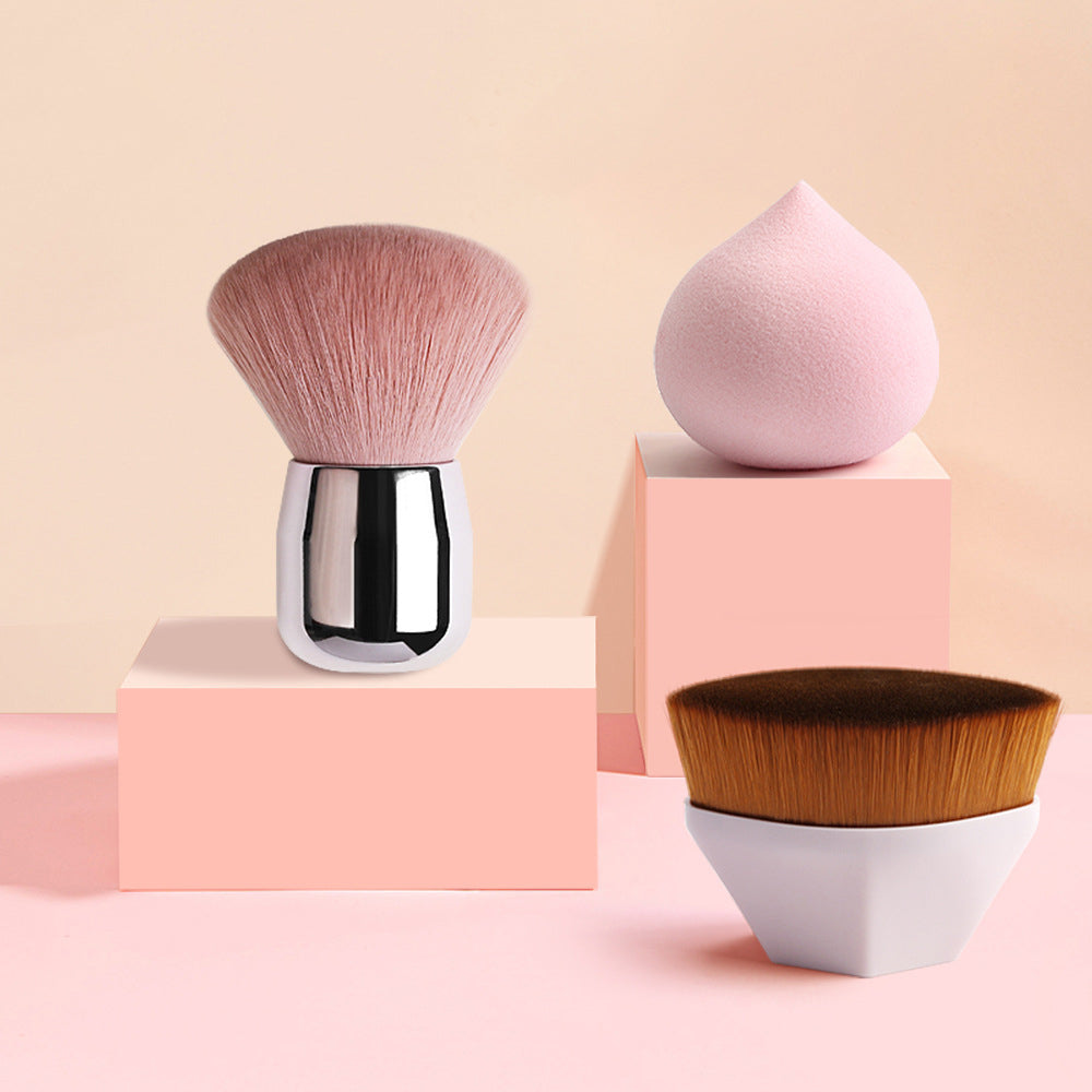 3Pcs Foundation Blush Brush with Sponge Set